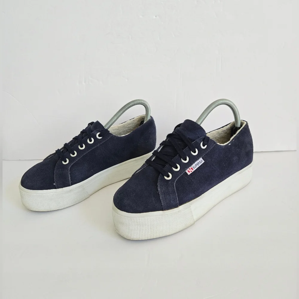 Superga Cotu Platforms Suede Sneakers Size 6.5